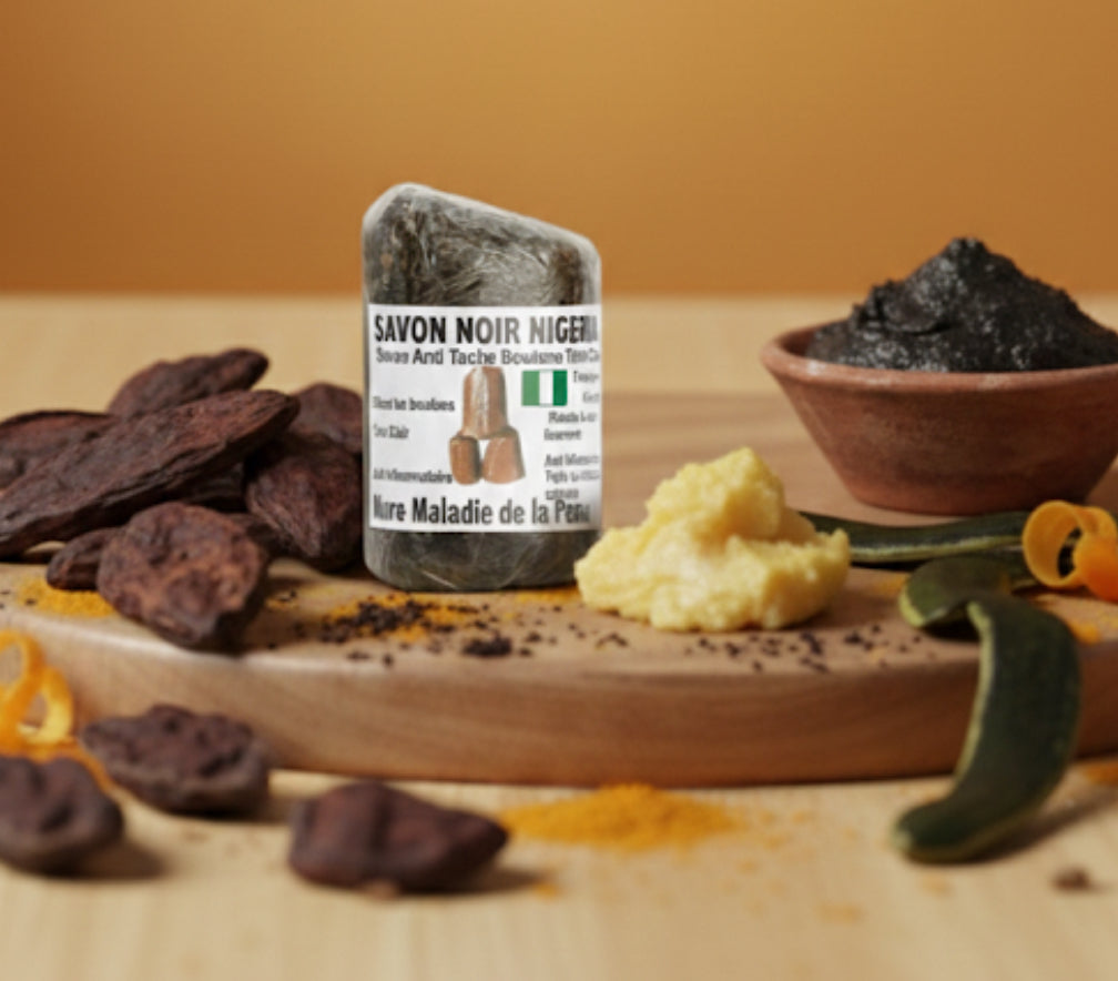 🌿 Savon Noir Nigérien – Soin naturel pour peau éclatante